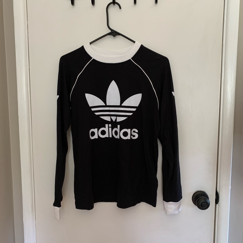 black and white adidas long sleeve
